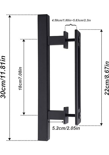 Ahır Kapısı Kolu, Sürgülü Kapı Çekme Kolu, Siyah Kapı Kolu, Sürgülü Kapı Kolu, Mutfak Kulpları, Sürgülü Kapı Kolu, Yüksek Performanslı Ahır Kapısı Kolu, Ahşap Kapı, Dolap Kapısı Için (30 Cm, fiyatları