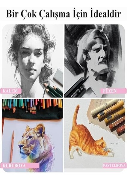 A5 Eskiz Defteri Spralli 50 Yaprak Karakalem Çizim Seti Gölgelendirme Kalemi Hamur Silgi Fatih Dereceli Kalem Hobi Tasarım Seti indirimleri
