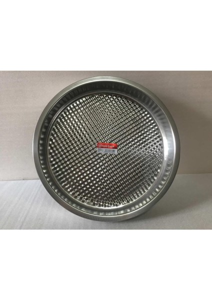 - Çiğ Köfte Tepsisi 0.no - Çap: 36 cm - Derinlik: 6 cm - Çelik Leğen - Motifli