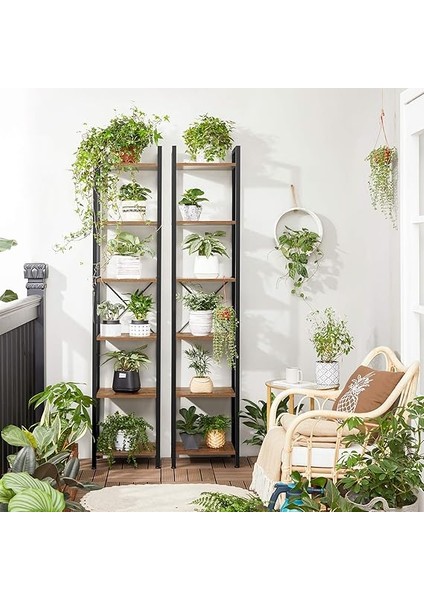 Raf, Kitaplık, Dikili Raf, DVD Rafı, 6 Seviyeli, Ofis Rafı, Açık Raflar, Ofis, Oturma Odası, Yatak Odası, Mutfak Için, 30 x 40 x 187,5 Cm, Vintage Kahverengi-Siyah LLS101B01 indirimleri