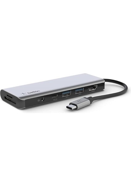 7'si 1 Arada Çok Bağlantı Noktalı USB C Hub (4k Hdmı, Usb-C, 2 x USB A, 3,5 mm Ses, Sd 3.0 Yuvası Için Micro-Sd 3.0 Ile)), AVC009BTSGY
