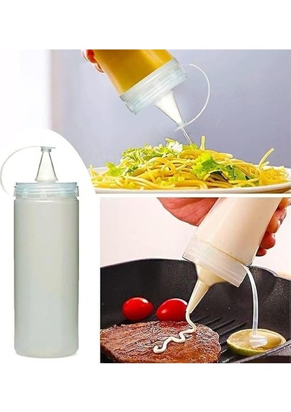 Home 2 Adet Sos Şişesi 700 ml Plastik Yağlık Sirkelik Ketçap Mayonez Sızdırmaz Sosluk Yağdanlık,bpa Içermez (Şeffaf) indirimleri