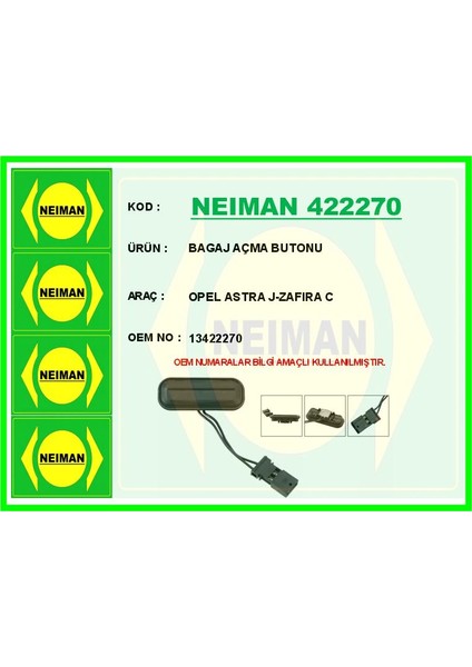 BAGAJ AÇMA BUTONU OPEL ASTRA J-ZAFIRA C 13422270