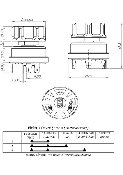 Fiat 55-46 New Holland Traktör Kornalı Dörtlü Far Anahtarı - 72093881 5132021 fırsatları