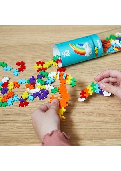 Plus 9604262 Parlak Yapı Oyuncağı, Gökkuşağı, Yaratıcı Yapı Taşları Tüpü, 240 Parça, Çok Renkli, Mini indirimleri