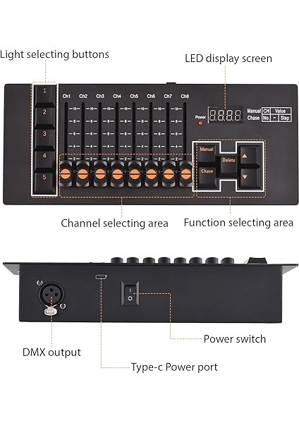 Dmx Denetleyici Dmx 512 40 Kanal Sahne Dj Işık Denetleyicisi, Dj Işıkları Için Parti Işığı Gösterileri Disko Pub Işığı Denetleyicisi Kapatma Belleği ile Konsol Paneli Tip-C Dmx Işık Denetleyic modelleri