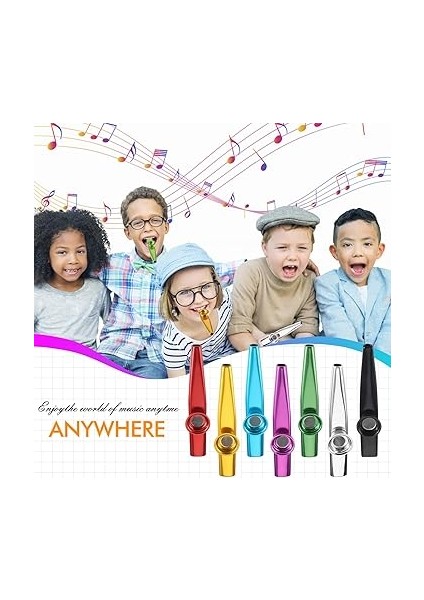 7 Adet Kazoo Enstrüman, Metal, 14 Değiştirilebilir Membranlı Kazoos Seti, Burun Flütü, Çocuklar, Yetişkinler ve Müzisyenler Için Uygundur, Kazoo Renkli, Çocuklar ve Parti Hediyeleri Için fırsatları