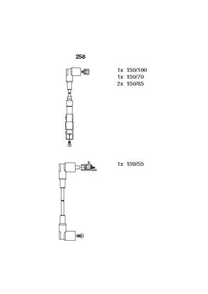 ATESLEME KABLOSU SETI MERCEDES M102 M111 W201 W123 C123 W124 C124 A1021501918