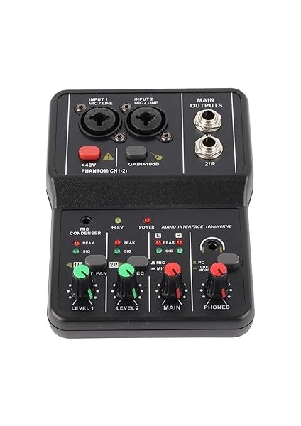 Değiştirici, Canlı Ses Kartı Oyun Aksesuarları 2 Kanallar USB 48V Power ile Ses Mikseri Müzik Kayıt Evi Karaoke Internet Karaoke indirimleri