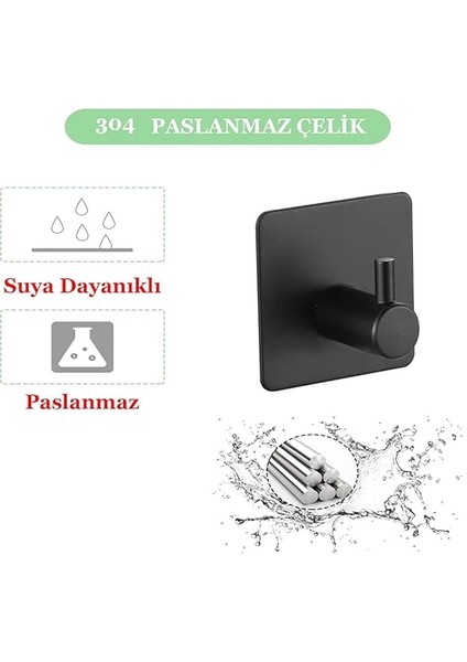 Kendinden Yapışkanlı Askılık - 5'li Paket, Ağır Hizmet, Duvar Kancaları, Su Geçirmez Paslanmaz Çelik Askılıklar Ceket, Havlu, Bornoz Askılık Duvara Montaj, Banyo Mutfak Garaj Ev Otel Ofis Dolabı ve Yatak Odası Askıları 3m Bantlı, Mat Siyah 01 indirimleri