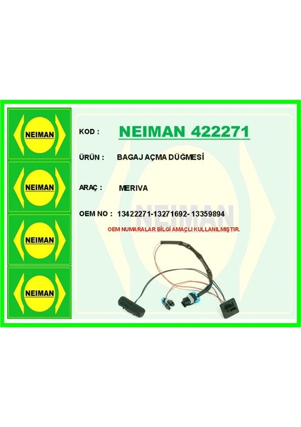 BAGAJ AÇMA DÜĞMESİ MERIVA 13422271 13271692 13359894