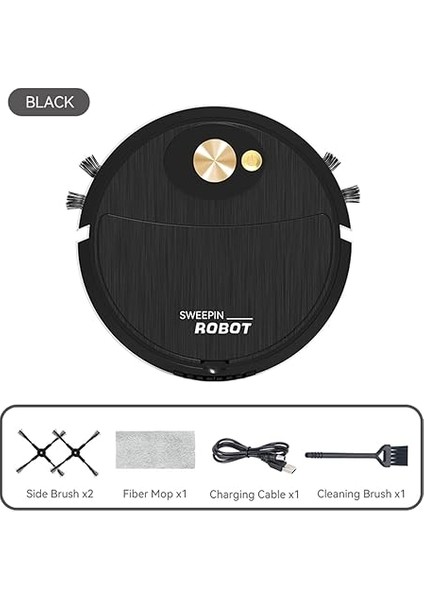 Robotu 3'ü 1 Arada Süpürme Emiş Paspaslama Akıllı Temizlik Makinesi Tembel Ev Aletleri, Robot Süpürge USB Şarj fırsatları