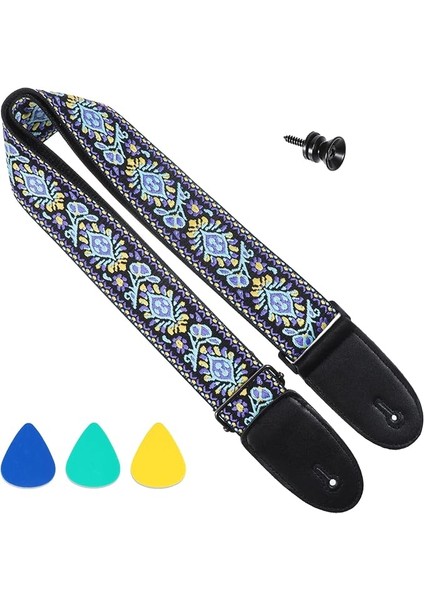 Askılı Jakarlı Çiçek, Hawaii Jakarlı Çiçek Ukelele Omuz Askısı, Ukulele Veya Küçük Boy Gitar Için, Soprano Konser Tenor Bariton Yaylı Aletler Için Ukulele Omuz Askısı, 5 cm Genişliğinde