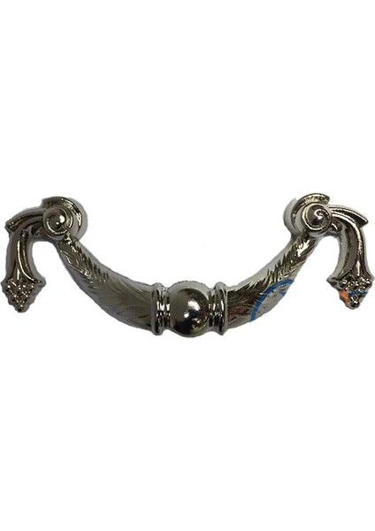 Dekoratif Zamak Üzümlü Kulp - 64MM, Nikel, 100 Adet