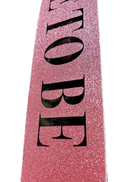 Pembe Üzeri Siyah Büyük Bride To Be Yazılı Simli Işıltılı Kuşak Kemer 10 cm Genişlik modelleri