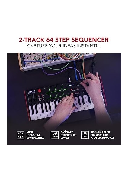 Professional Mpk Mini Plus USB Mıdı Klavye Controller, 37 Mini Tuş, 8 Mpc Pedi, Sıralayıcı, Mıdı/cv/gate G/ç, Müzik Prodüksiyon Yazılımı Dahil fırsatları