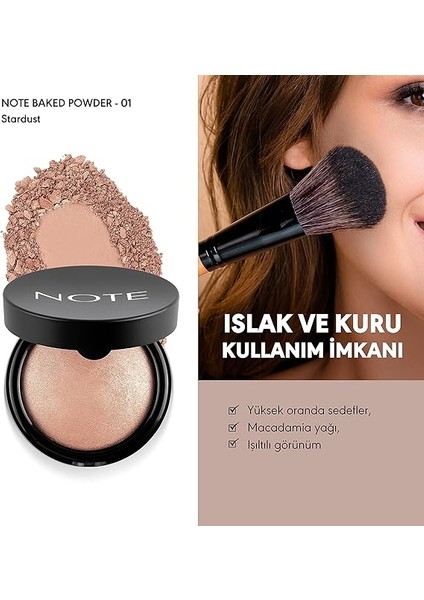 Baked Powder 01 Stardust Işıltılı Bitişli Highlighter Toz Yüz Pudrası fiyatları
