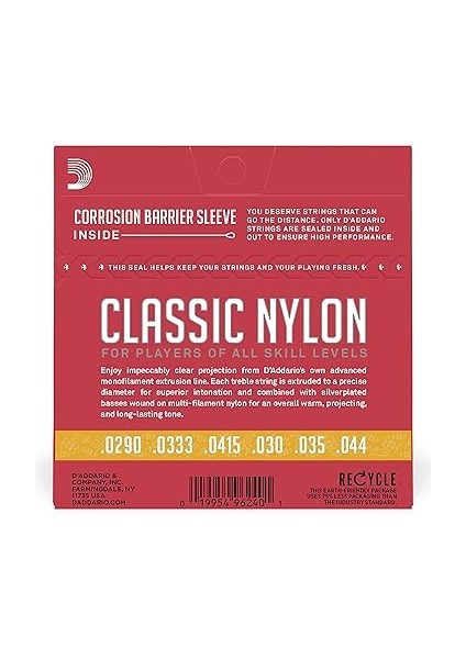 EJ27N 3/4 Klasik Gitar Tel Seti (3/4), Silverplated Wound, C modelleri