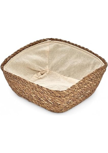 El Yapımı Hasır Içi Bezli Kare Ekmeklik ve Dekoratif Kare Hasır Sepet, Hasır Içi Bezli Ekmek Sepeti Kare (20CM*20CM*8CM) fiyatları