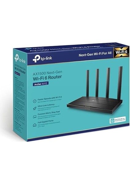 Archer AX12, AX1500 Wi-Fi 6 Gigabit Portlu Kablosuz Router, Fiber Destekli, 4 Gigabit Lan Portları, Wpa3, Oyun Için Ideal Xbox/ps4/steam ve 4K fırsatları