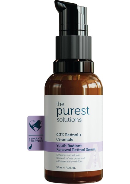 Purest Solutions Youth Radiant Renewal Retinol Serum Retinol Ceramide