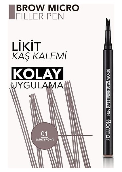Brow Micro Filler Doğal Görünüm Veren Uzun Süre Kalıcı Kaş Doldurma Kalemi No. 001 - Light Brown - 8682536038515 modelleri