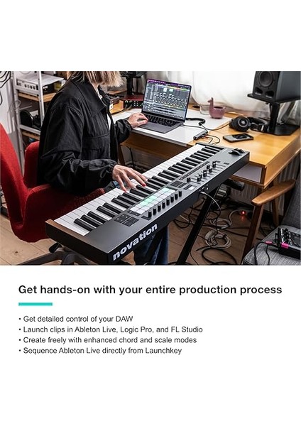 Launchkey 61 [mk4] 61 Tuşlu Yarı Ağırlıklı, Usb, Mıdı Klavye Kontrolörü, Daw Entegrasyonu Ile. Akor ve Ölçek Modları, 8 Davul Pedi ve Arpejjatör, Müzik Prodüksiyonu Için Yazılım Paketi Dahil fiyatları