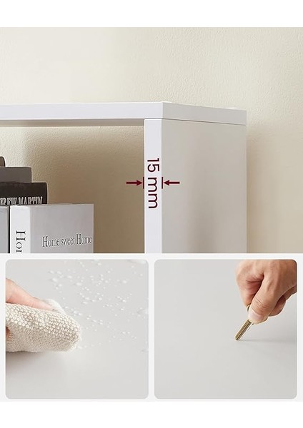 Kitaplık, Merdivenler, 10 Küp Gözü, Ahşap Sergi Rafı, Bağımsız Raf, Oda Bölücü, Beyaz LBC10WTV1 fırsatları