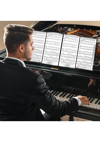 Nota Klasörü, 6 Taraflı, Nota Sayfaları Için, A4 Nota Klasörü, Siyah, Su Geçirmez, Müzik Klasörü, Müzisyenler Için Katlanabilir Klasör, Koro Klasörü indirimleri