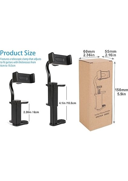 Gitar Kamera Tutucu, Gitar Klipsi, Akış, Seyahat, Antrenman, Video Görüşmeleri Için Akıllı Telefon Klipsi indirimleri