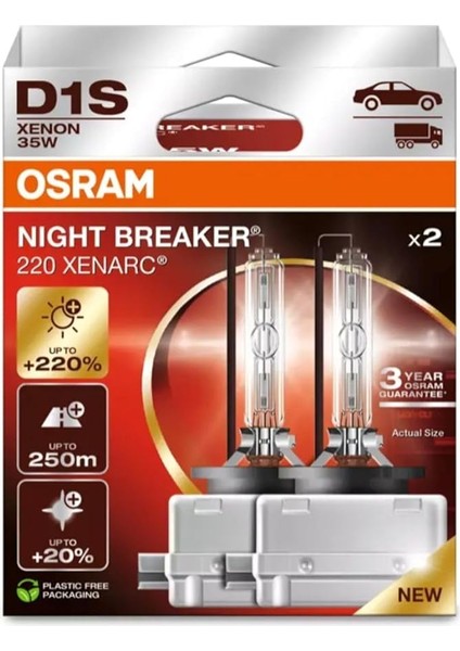 D1S Night Breaker Xenarc Ampul +%220 Fazla Aydınlatma