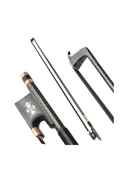 4/4 Keman Keman Yayı Iyi Dengelenmiş Altın Örgülü Karbon Fiber Yuvarlak Çubuk Abanoz Kurbağa Aaa Moğolistan Siyah At I fırsatları