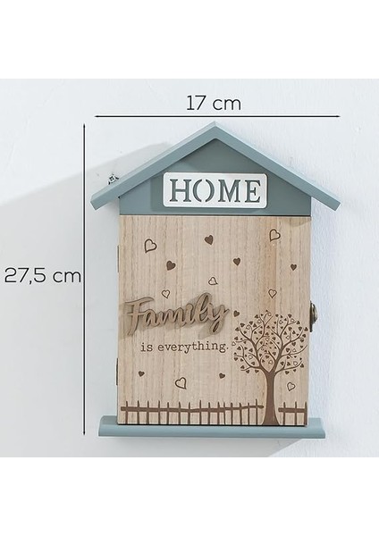 2073 Duvara Montajlı Dekoratif Anahtarlık Dolabı - Duvar Askılı Anahtar Saklama Kabini 17X27,5CM fiyatları