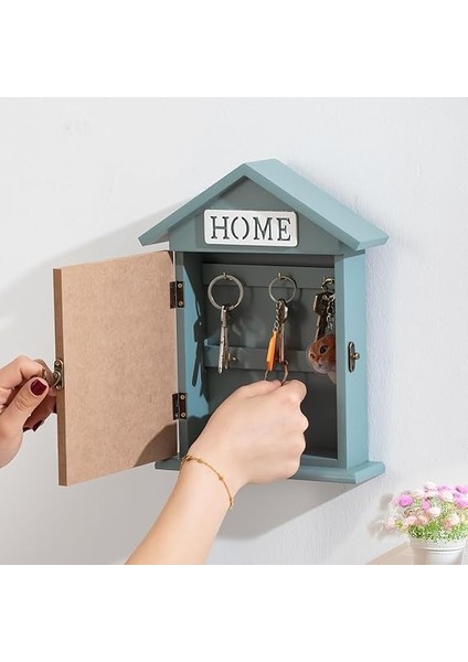 2073 Duvara Montajlı Dekoratif Anahtarlık Dolabı - Duvar Askılı Anahtar Saklama Kabini 17X27,5CM fırsatları