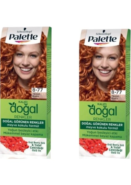 Kalıcı Doğal Renkler 8-77 Tarçın Bakır x 2 Adet + Gliss Tarak