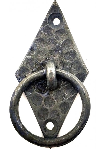 Antika Tarz Dekoratif Pirinç Dik Baklava Halka , Mobilya Kulbu - 82X41 Mm, Oksit