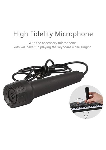 61 Tuşlu Elektronik Org USB Dijital Klavye Piyano Müzik Aleti Mikrofonlu Siyah indirimleri