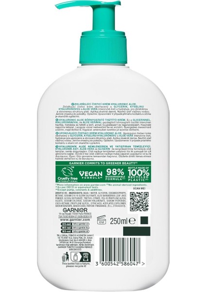 Hyaluronik Aloe Nemlendiren ve Yatıştıran Temizleyici 250 ml fiyatları