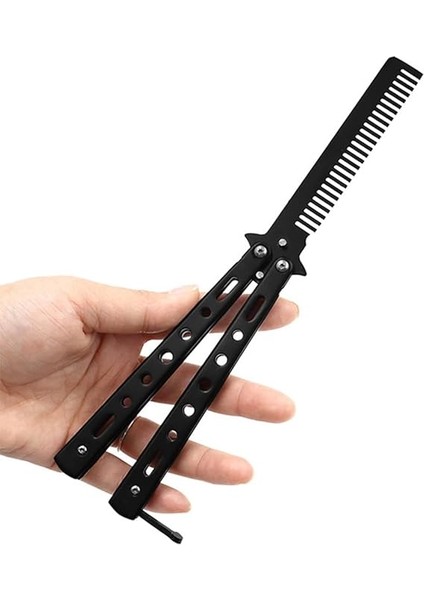 Kelebek Tarak, 1 Adet Kelebek Tarak, Paslanmaz Çelik, Katlanabilir, Cep Tarağı, Ilkbahar Saç Tarağı, Saç Tarağı, Kuaför Tarağı, Saç Şekillendirme Aksesuarı (Siyah) indirimleri