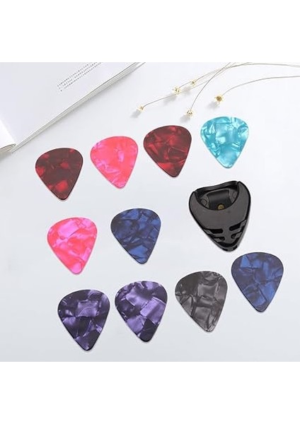 10 Parçalı Gitar Penası Seti, Renkli Gitar Penaları ve Pena Tutucu Seti, Akustik Gitar Penası, Çok Fonksiyonlu Selüloit Gitar Aksesuarı fiyatları