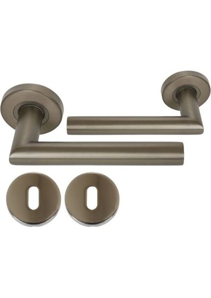 Vega Antrasit Oda Tipi Rozetli Paslanmaz Kapı Kolu Takım