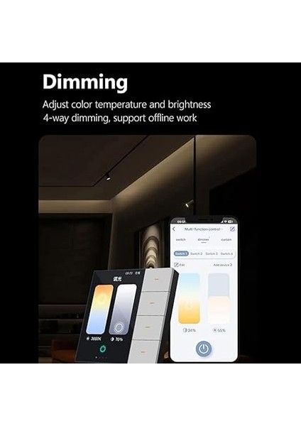 Tuya Zigbee 3.5 Inç Akıllı Duvar Anahtarı Dokunmatik Ekran 4 Grup Anahtarı 8 Yollu Sahne Radar Sensörü Karartma Anahtarı Akıllı Ev B modelleri