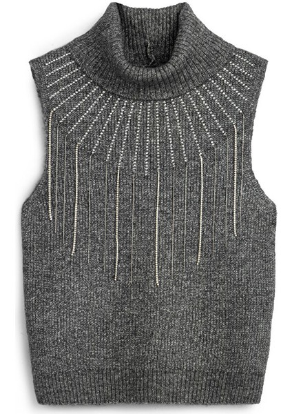 Kristal Taş Şeritli Süveter TW6240050342126 indirimleri