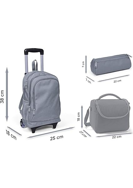 High Çekçek Tekerlekli Kız Çocuk, Su Yeşili Denizatı, Ilkokul Üçlü Okul Çanta Seti modelleri