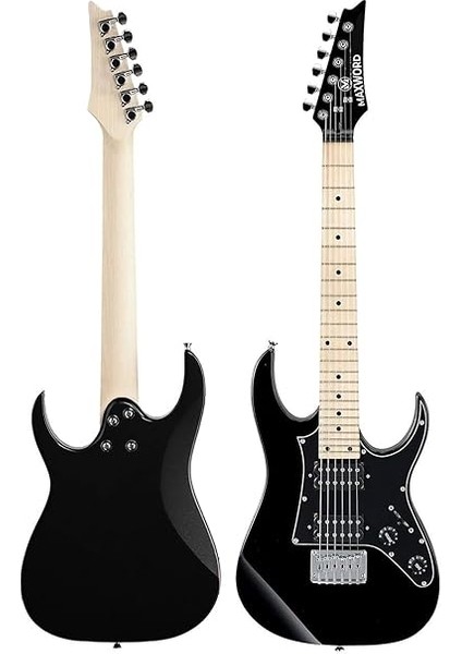 DE-150BK-25AMP Maple Klavye Hh Yüksek Kaliteli 25W Amfili Elektro Gitar Seti fırsatları