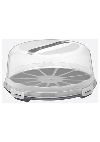 Home Kek Taşıma Kabı, Bpa Içermeyen Plastik, Saplı ve Kilitli Kek Fanusu, Taşınabilir ve Güvenli Saklama Çözümü (Yuvarlak)