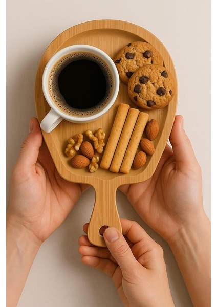 High-Tech Bambu Sunum Tabağı – Doğal Ahşap Servis Tahtası, Şık Saplı Sunum Tepsisi, Çevre Dostu Mutfak Ürünü, Kahvaltı ve Atıştırmalık Için Ideal, Leke Tutmaz – Eko Tasarım indirimleri