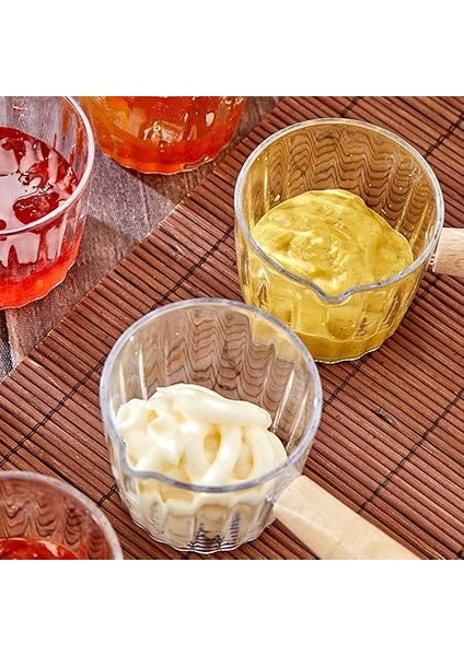 Ahşap Saplı Mika Reçellik Sosluk Sofra Sunum Kahvaltı Seti - Ahşap Saplı Sunumluk 80 ml modelleri