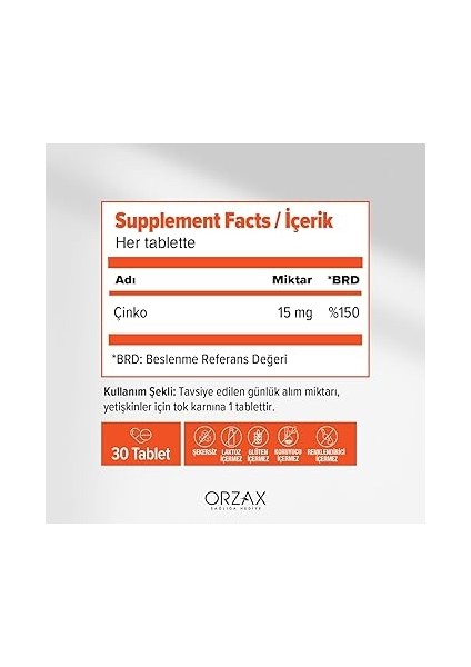Orzax Ocean Picozinc Takviye Edici Gıda 30 Kapsül fiyatları