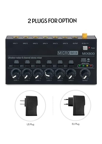 Mini Ses Mikseri Alt Karıştırma Için Stereo Hat Mikseri Gitarlar Için Ultra Düşük Gürültülü 6-Kanal Bas Klavyeler Veya Sahne Mikseri Uzantısı fiyatları